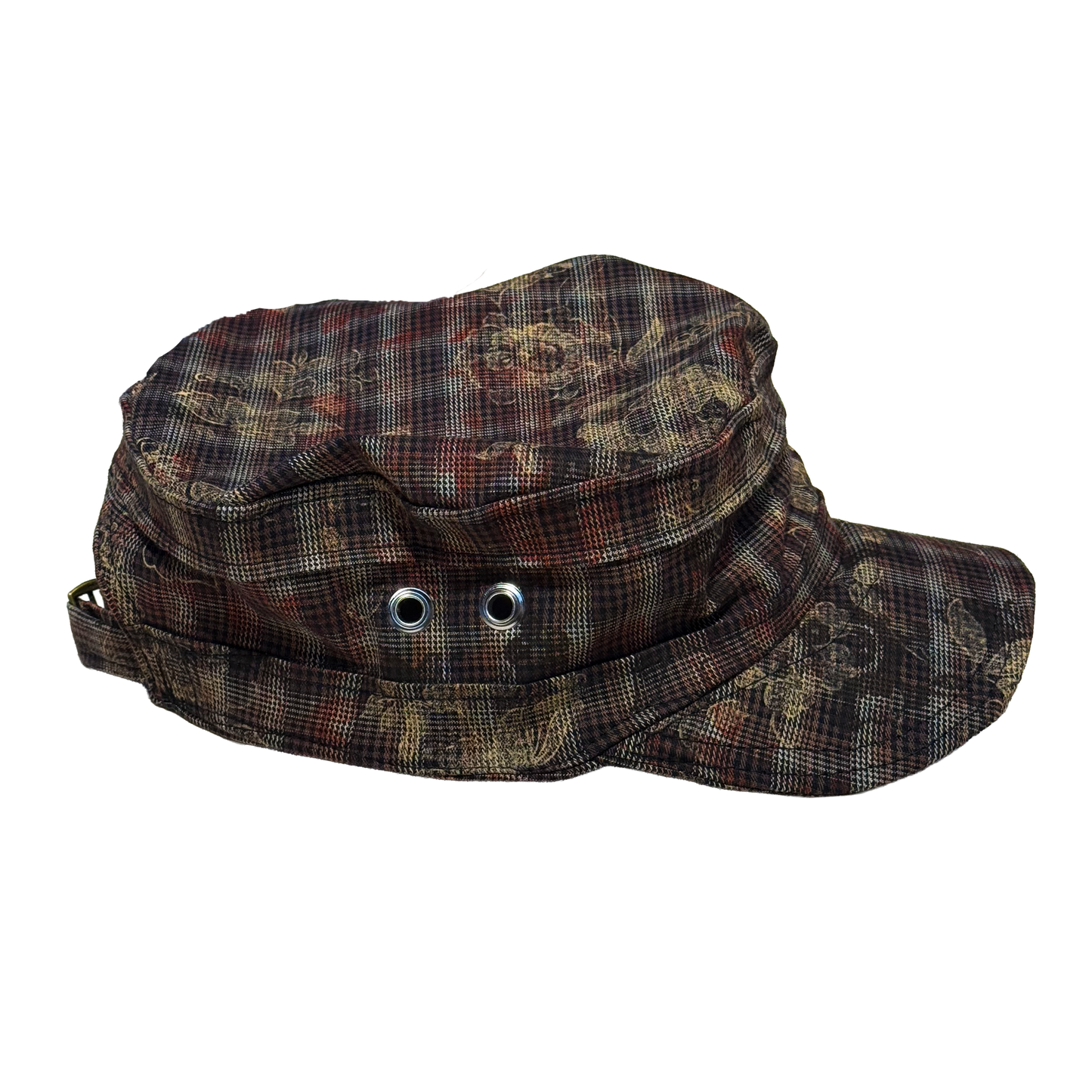 Plaid Cadet Cap (Cut and Sew Handmade Cadet Cap) C.S.A 004