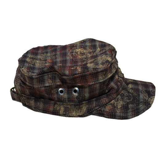 Plaid Cadet Cap (Cut and Sew Handmade Cadet Cap) C.S.A 004