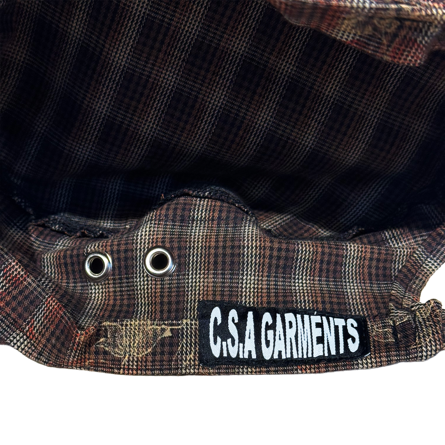 Plaid Cadet Cap (Cut and Sew Handmade Cadet Cap) C.S.A 004